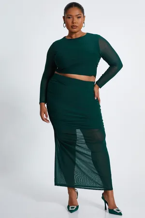 Quiz Curve Bottle Mesh Crop Top