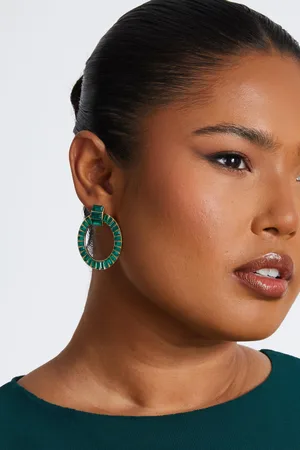Quiz Baguette Hoop Earrings