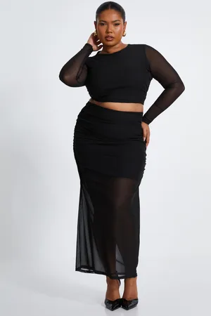 Quiz Curve Mesh Midaxi Skirt