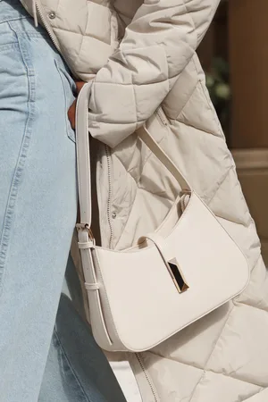 Quiz Faux Leather Shoulder Bag