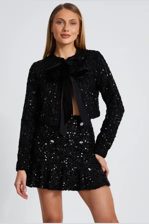 Quiz Sequin Frill Mini Skirt