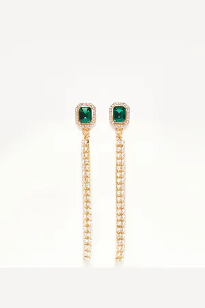 Quiz Diamante Fringe Earrings