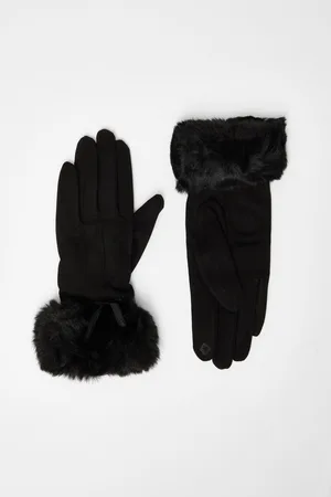 Quiz Faux Fur Bow Gloves