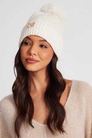 Quiz Bow Herringbone Knitted Hat