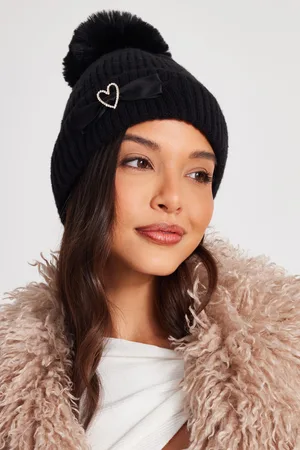 Quiz Bow Herringbone Knitted Hat