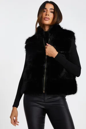 Quiz Faux Fur Zip Front Gilet