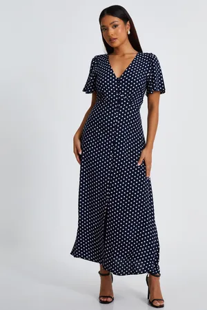 Quiz Petite Button Midaxi Dress