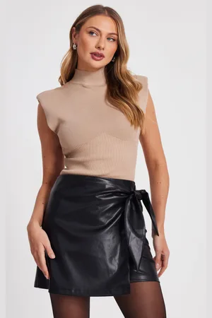 Quiz Faux Leather Skirt