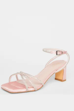 Quiz Diamante Strap Block Heels