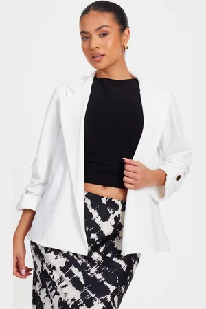 Quiz Petite Ruched Sleeve Blazer