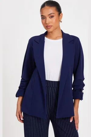 Quiz Petite Ruched Sleeve Blazer