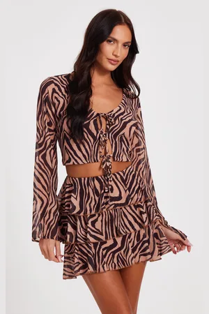 Quiz Chiffon Tiger Print Skirt