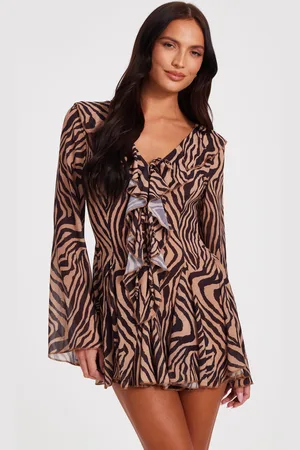 Quiz Chiffon Tiger Print Dress