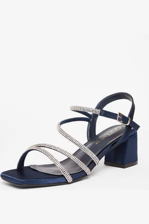 Quiz Wide Fit Diamante Block Heels