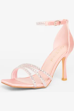 Quiz Wide Fit Diamante Strap Heels