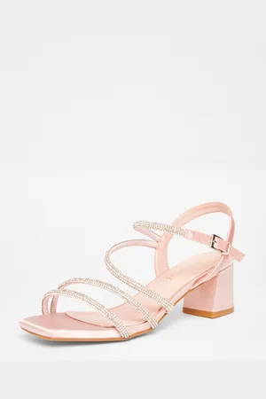 Quiz Wide Fit Diamante Block Heels