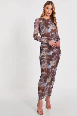 Quiz Mesh Printed Midaxi Dress