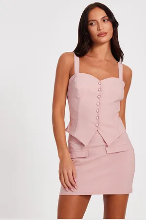 Quiz Button Detail Mini Skirt