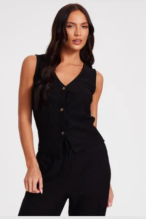 Quiz V Neck Textured Waistcoat