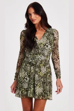 Quiz Mesh Animal Print Mini Dress
