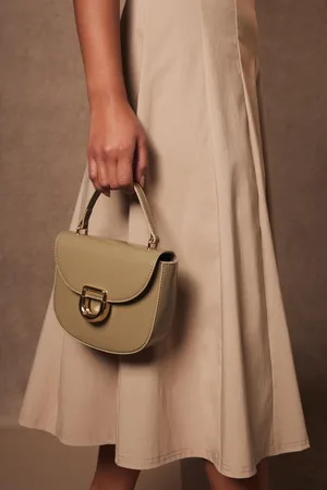 Quiz Faux Leather Top Handle Bag