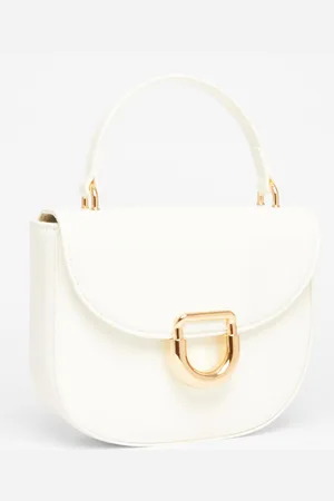 Quiz Faux Leather Top Handle Bag
