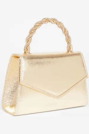 Quiz Diamante Twist Top Handle Bag