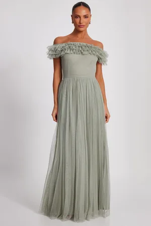 Quiz Mesh Bardot Maxi Dress