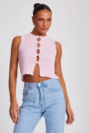 Quiz Knit Mini Bow Top