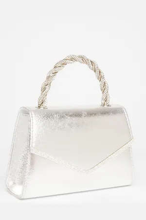 Quiz Diamante Twist Top Handle Bag