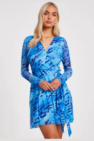 Quiz Mesh Animal Print Skater Dress