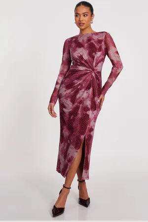 Quiz Petite Marble Print Midaxi Dress
