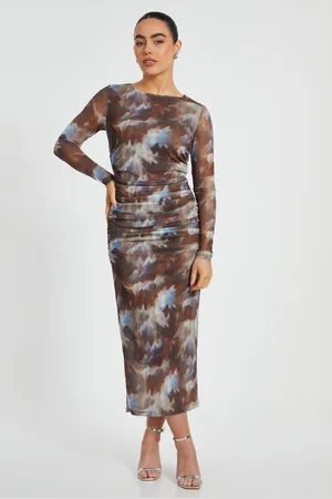 Quiz Petite Mesh Midaxi Dress