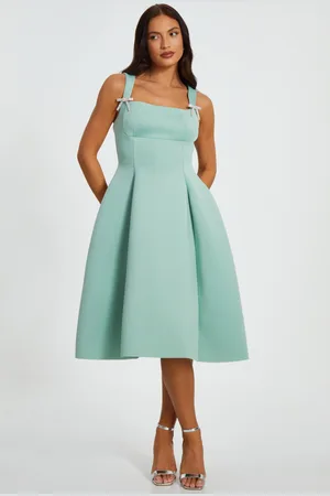 Quiz Diamante Bow Midi Dress