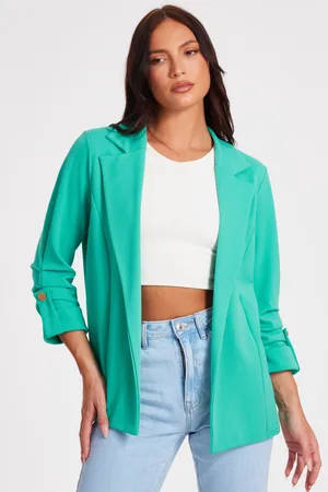 Quiz Ruched Sleeve Blazer