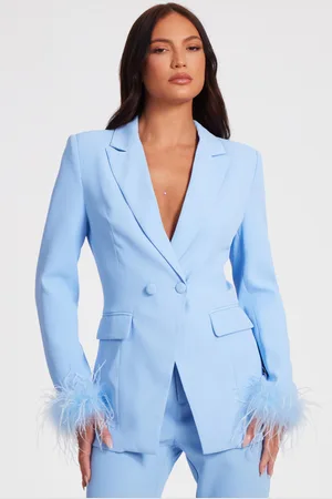 Quiz Feather Trim Blazer