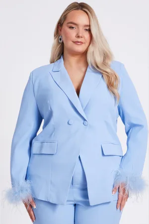 Quiz Curve Feather Trim Blazer