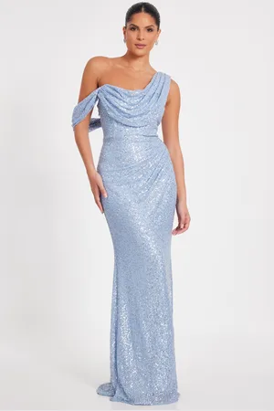 Quiz Sequin Cowl Neck Maxi Dress