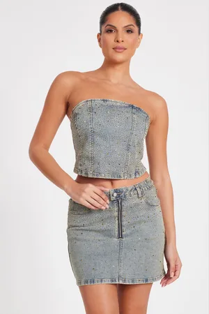 Quiz Embellished Bandeau Top
