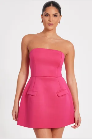 Quiz Pink Bandeau A-Line Mini Dress