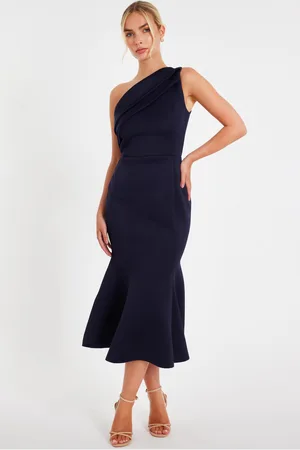 Quiz One Shoulder Peplum Dress