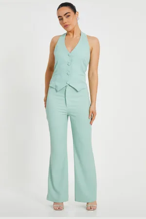 Quiz Petite Woven Flared Trousers