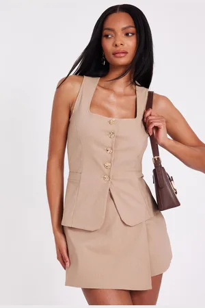Quiz Pinstripe Button Front Waistcoat