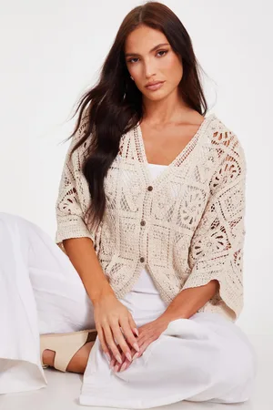Quiz Crochet Button Front Cardigan