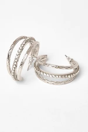 Quiz Diamante Hoop Earrings