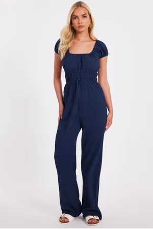 Quiz Textured Puff Sleeve Jumpsuit