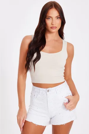Quiz Denim Embellished Shorts