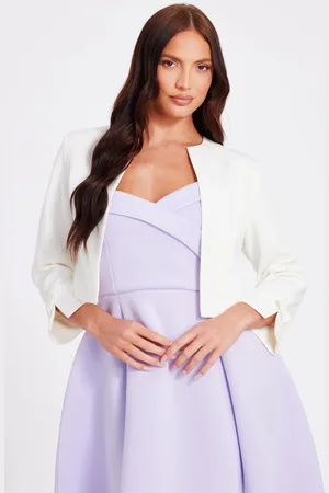 Quiz Bow Sleeve Cropped Blazer