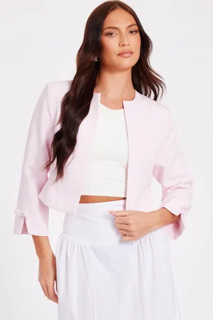 Quiz Bow Sleeve Cropped Blazer