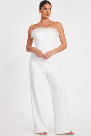 Quiz Feather Trim Jumpsuit